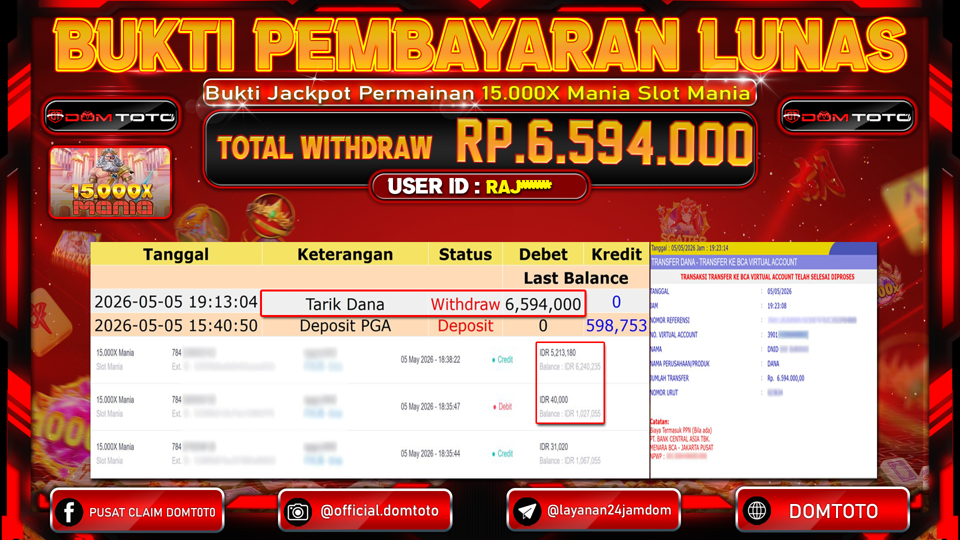 JACKPOT SLOT 15.000X Mania Slot Mania 05 MAY 2026